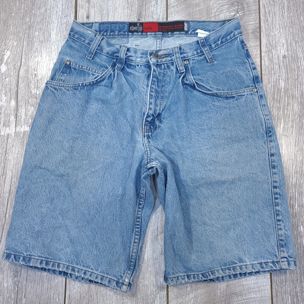 Levi's SilverTab Denim Shorts Mens 31 Light Blue Loose Fit Vintage 90s Style